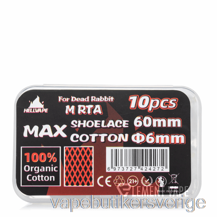 Vape Sverige Hellvape Max Skosnöre Bomull 6mm Id